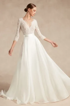Body in pizzo con manica 3/4