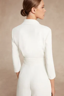 Bolero in crêpe couture con fiocco