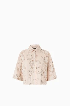 Camicia crop ricamata