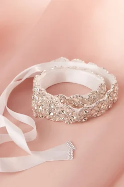 Cintura con ricamo di strass