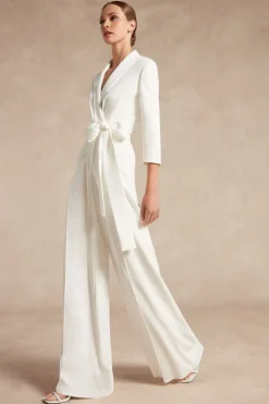 Pantalone a palazzo in crêpe couture
