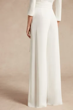 Pantalone a palazzo in crêpe couture