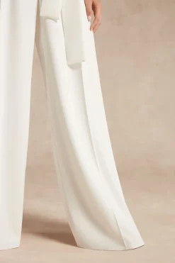 Pantalone a palazzo in crêpe couture