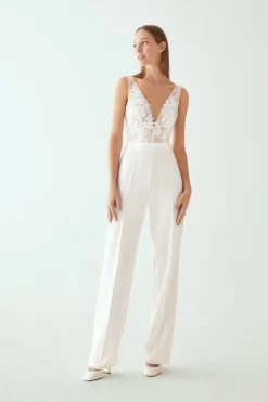 Pantaloni in Crepe Stretch