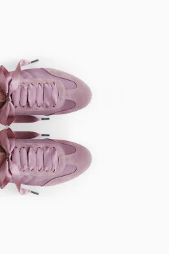 Sneakers In Raso e Pelle Scamosciata