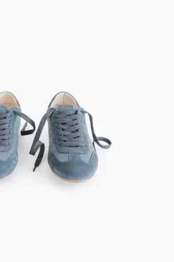 Sneakers In Raso e Pelle Scamosciata