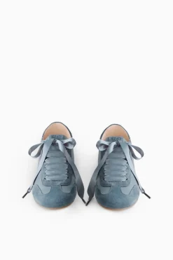 Sneakers In Raso e Pelle Scamosciata