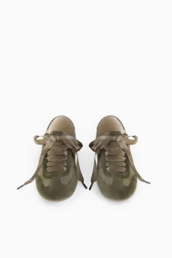 Sneakers In Raso e Pelle Scamosciata