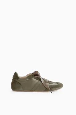 Sneakers In Raso e Pelle Scamosciata