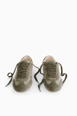 Sneakers In Raso e Pelle Scamosciata